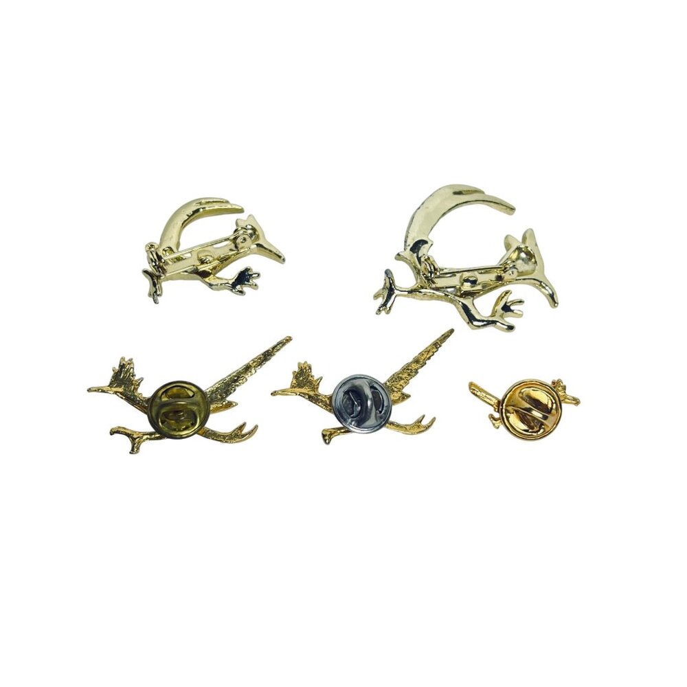 Lot Of 5 Gold Tone Road Runner Brooches/Pins (6172) - Picture 4 of 4
